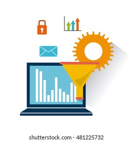 usefull for laptop isometric icons vector illustration design