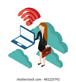usefull for laptop isometric icons vector illustration design