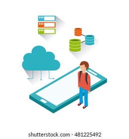 usefull for smartphone isometric icon vector illustration design