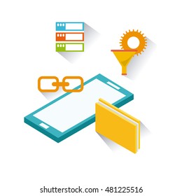 usefull for smartphone isometric icon vector illustration design