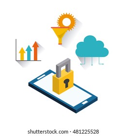 usefull for smartphone isometric icon vector illustration design