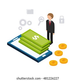 usefull for smartphone isometric icon vector illustration design
