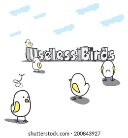 Useless birds illustration