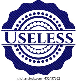 Useless emblem with jean texture