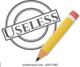 Useless emblem with pencil effect