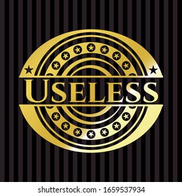 Useless golden emblem. Vector Illustration. Detailed.