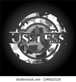 Useless grey camouflaged emblem