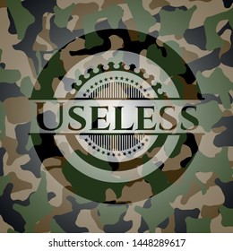 Useless on camo texture. Vector Illustration. Detailed.