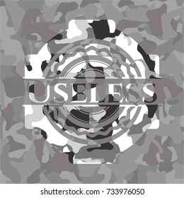 Useless on grey camo texture