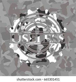 Useless on grey camouflage texture