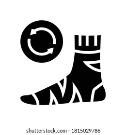 nutzlose Socken-Glyph-Symbol Vektorgrafik. nutzloses Sockenschild. isoliertes Kontursymbol
