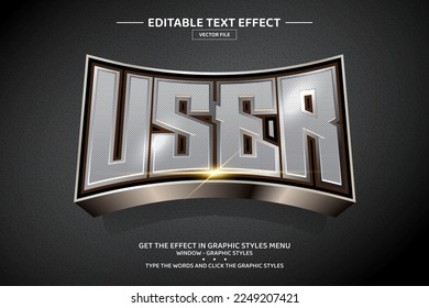 User 3D editable text effect template