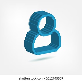 user 3d vector pixel logo