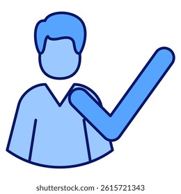 User Acceptance icon represented by User Acceptance symbol Blue style.