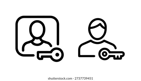 User Access Icon Set – Account Login and Security Key Vector Illustration. Authentication and User Profile Icons.