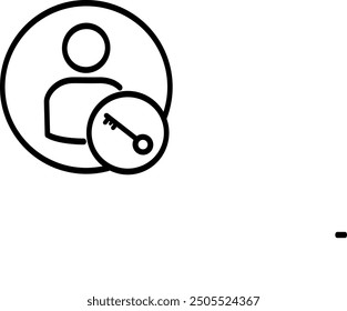 User access key line icon. User profile key vector icon. Replaceable vector design.