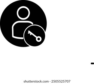 User access key line icon. User profile key vector icon. Replaceable vector design.
