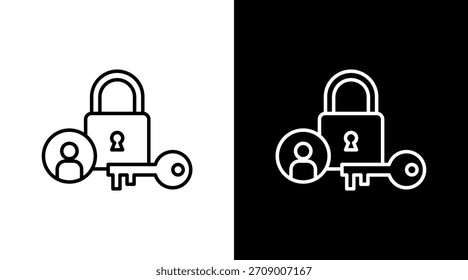 User Access Outline White Icon Set Design