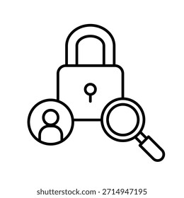 User Access Review Outline Icon Vector Illustration