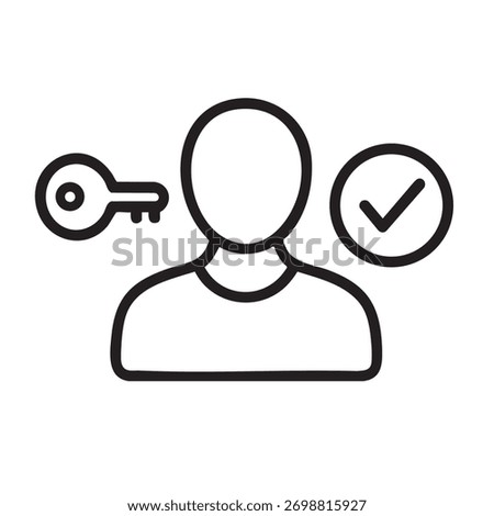 User account access granted with key and verified checkmark icon.