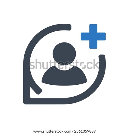 User Account Addition Icon On White Background