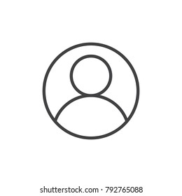 User account avatar line icon, outline vector sign, linear style pictogram isolated on white. Admin profile symbol, logo illustration. Editable stroke