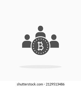 User Account bitcoin glyph icon. Can be used for digital product, presentation, print design and more.