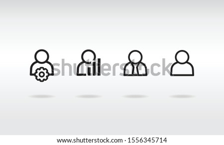 user account businness settings icons ui interface set