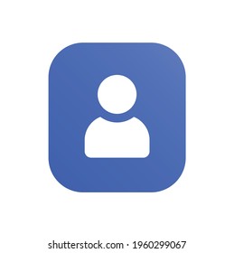 User account button in blue color illustration.