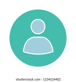 User account circle glyph color icon. User profile picture. Userpic. Silhouette symbol on white background with no outline. Negative space. Vector illustration
