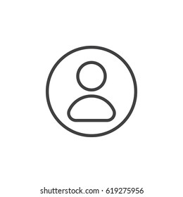 User, account circular line icon. Round simple sign. Flat style vector symbol