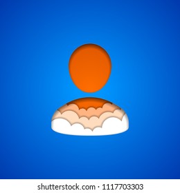 User account cloud computing paper art vector illustration