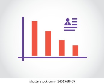 User Account Data Profile Graph Decrease Icon Symbol