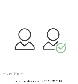 Benutzerkontensymbol, Login-Registrierungszeilensymbol auf weißem Hintergrund - bearbeiteter Strich, Vektorgrafik