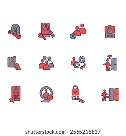 User account icon set.vector.Editable stroke.linear style sign for use web design,logo.Symbol illustration.