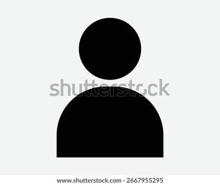User Account Icon Stick Figure Avatar Man Person Human Single Identity Social Media Profile Symbol Sign Login Client Businessman ID Head Body Shape
