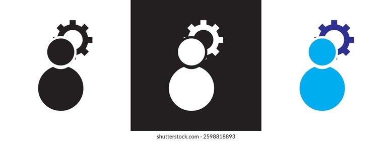 User account icon . Vector illustration. isolated on white and black background. EPS 10