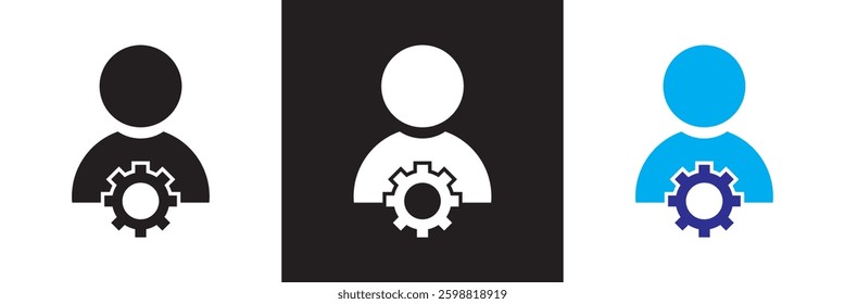 User account icon . Vector illustration. isolated on white and black background. EPS 10