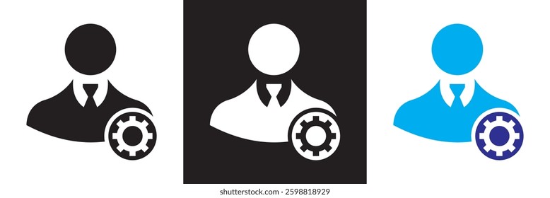 User account icon . Vector illustration. isolated on white and black background. EPS 10