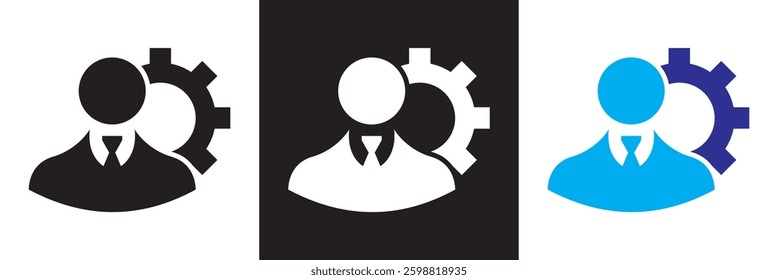 User account icon . Vector illustration. isolated on white and black background. EPS 10