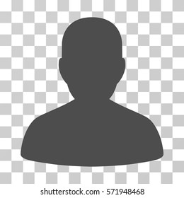 User Account icon. Vector illustration style is flat iconic symbol, gray color, transparent background. Designed for web and software interfaces.