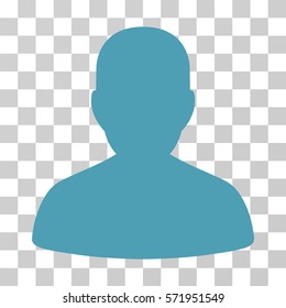 User Account icon. Vector illustration style is flat iconic symbol, cyan color, transparent background. Designed for web and software interfaces.