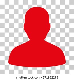 User Account icon. Vector illustration style is flat iconic symbol, intensive red color, transparent background. Designed for web and software interfaces.