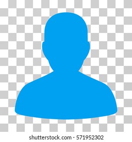 User Account icon. Vector illustration style is flat iconic symbol, blue color, transparent background. Designed for web and software interfaces.