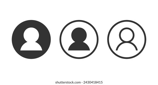 User account icons set. Line user icon. Login icon vector line symbol.