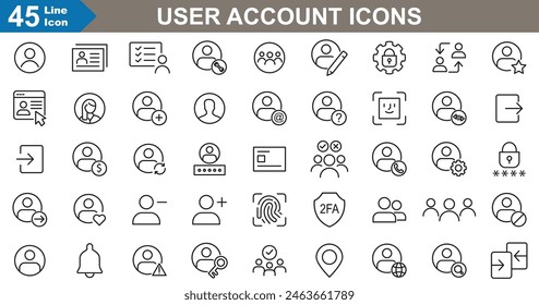 User account Icons set vector illustrator.