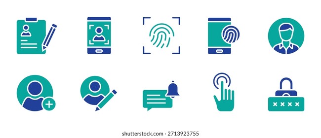 Conjunto de iconos editables de la línea de Cuenta del usuario. Contiene perfil, Inicio de sesión, avatar, conectar, Contraseña, Nombre de usuario, añadir amigo y más. Trazo editable. Ilustración vectorial