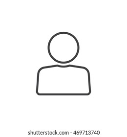User account line icon, outline person vector logo illustration, linear pictogram isolated on white
