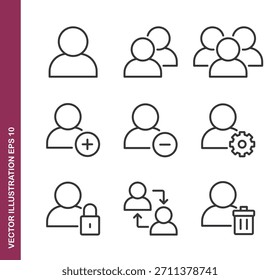 Iconos de la línea de Cuenta del usuario - Mini icono de la serie de colección