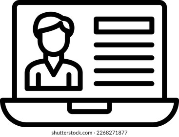 User Account Line Vector Icon Design